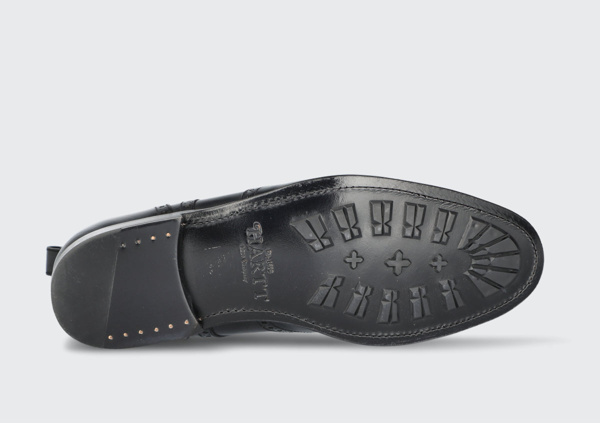 The sole of a goodyear welted dress boot from the Hartt Shoe Company