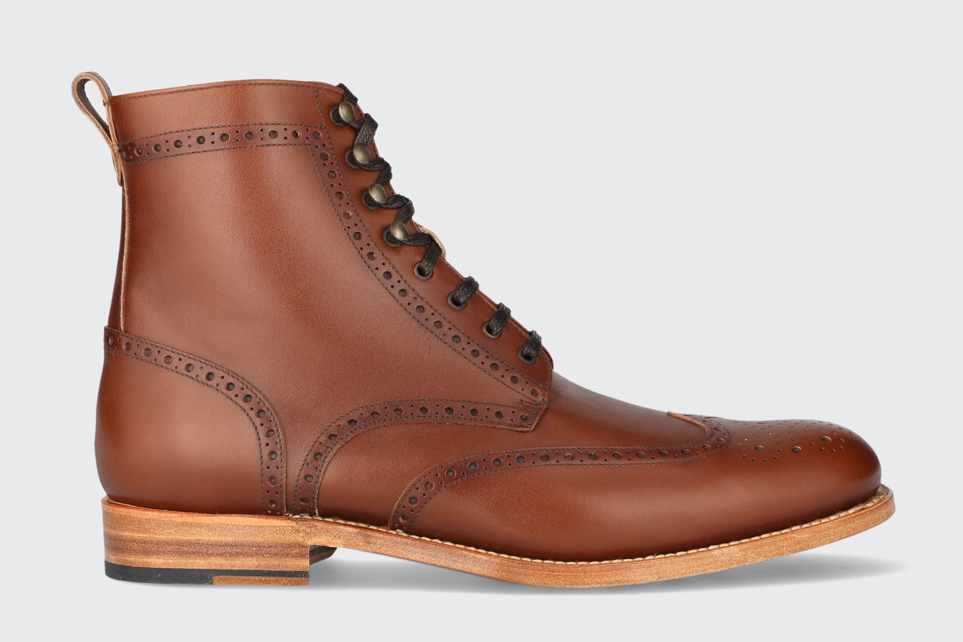 A brown leather dress boot from the Hartt Shoe Company