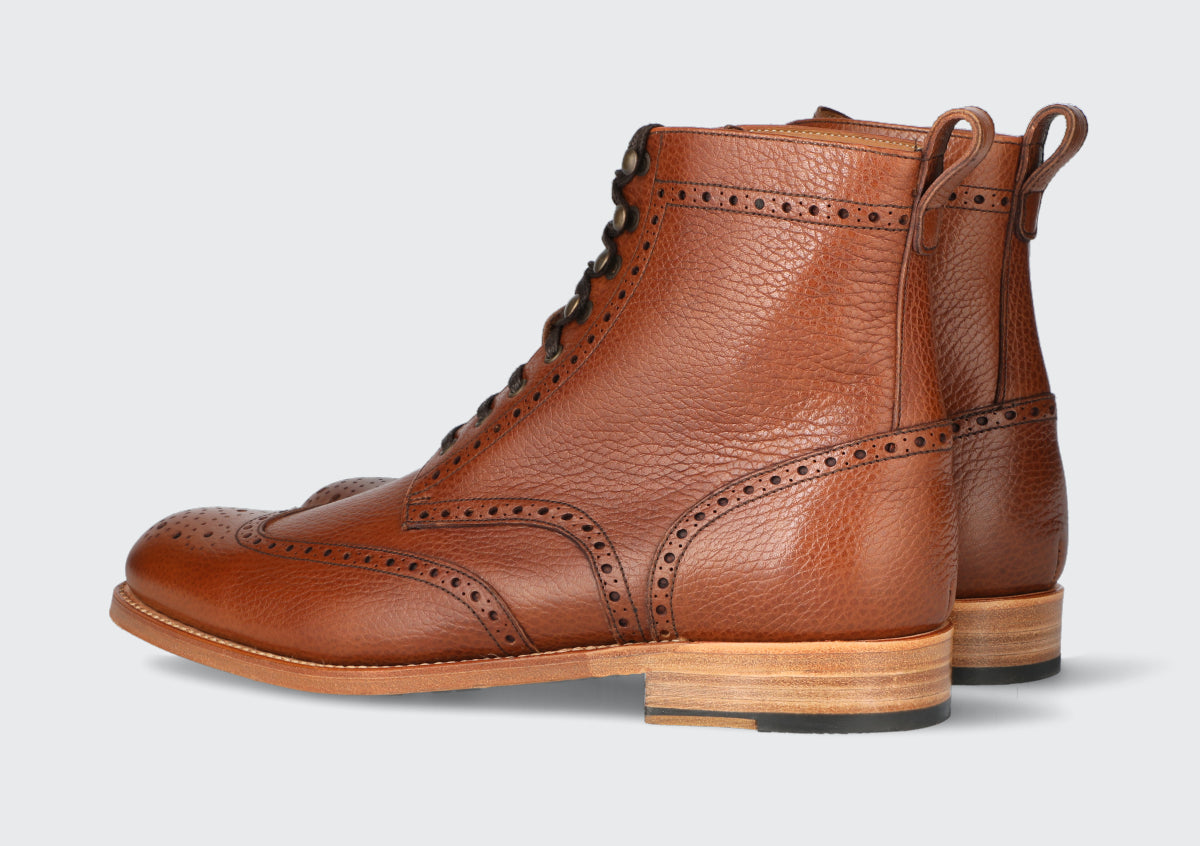 A pair of brown heritage boots from the Hartt Shoe Company
