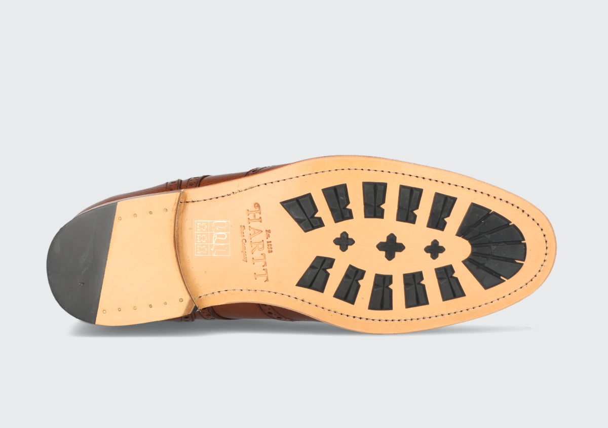 The sole of a goodyear welted boot from the hartt shoe company