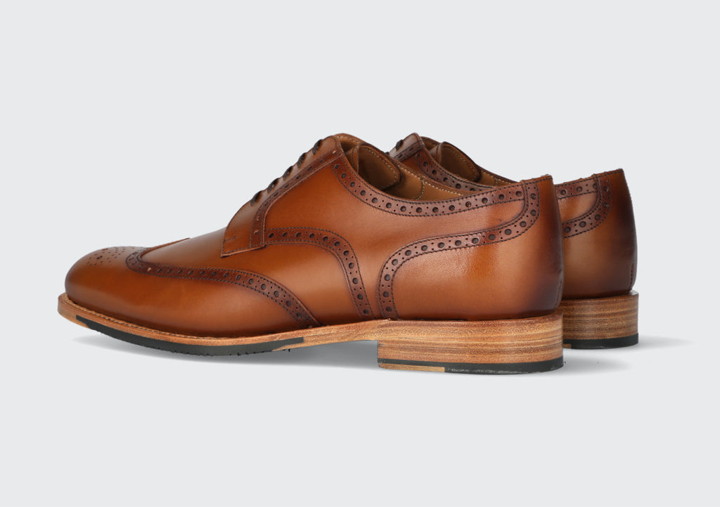 A pair of brown leather derbies from the Hartt Shoe Company