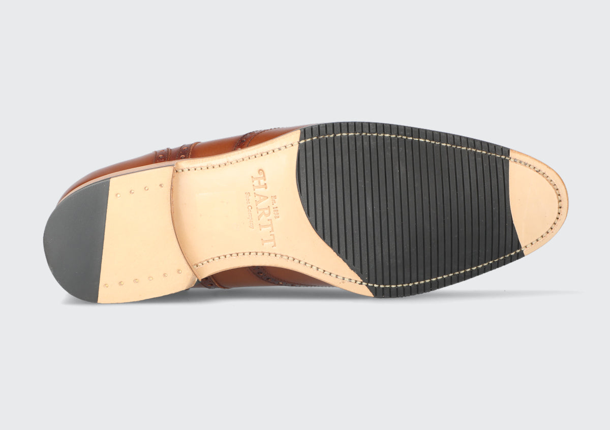 The sole of a goodyear welted dress shoe from the Hartt Shoe Company
