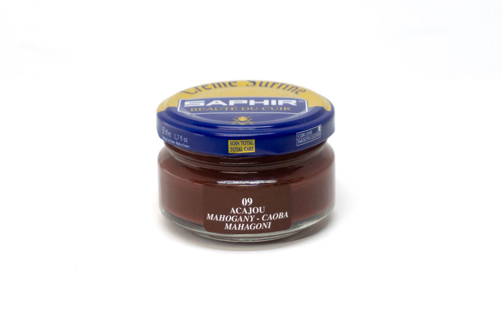 Saphir Surfine leather shoe cream mahogany