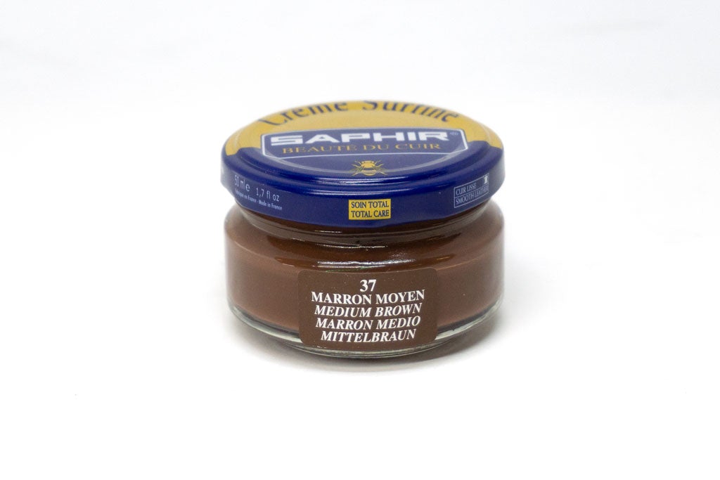 Saphir Surfine leather shoe cream medium brown