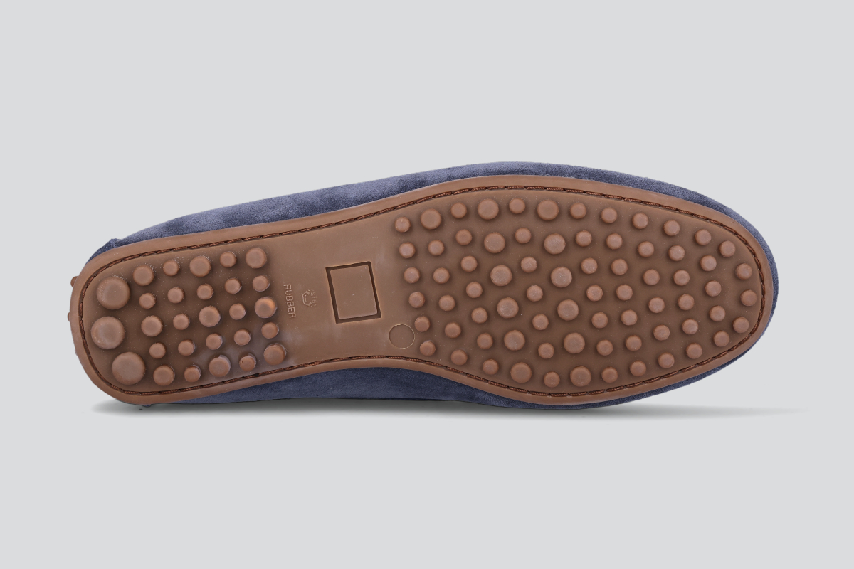 The sole of navy men's miles driver loafers from the Hartt Shoe Company