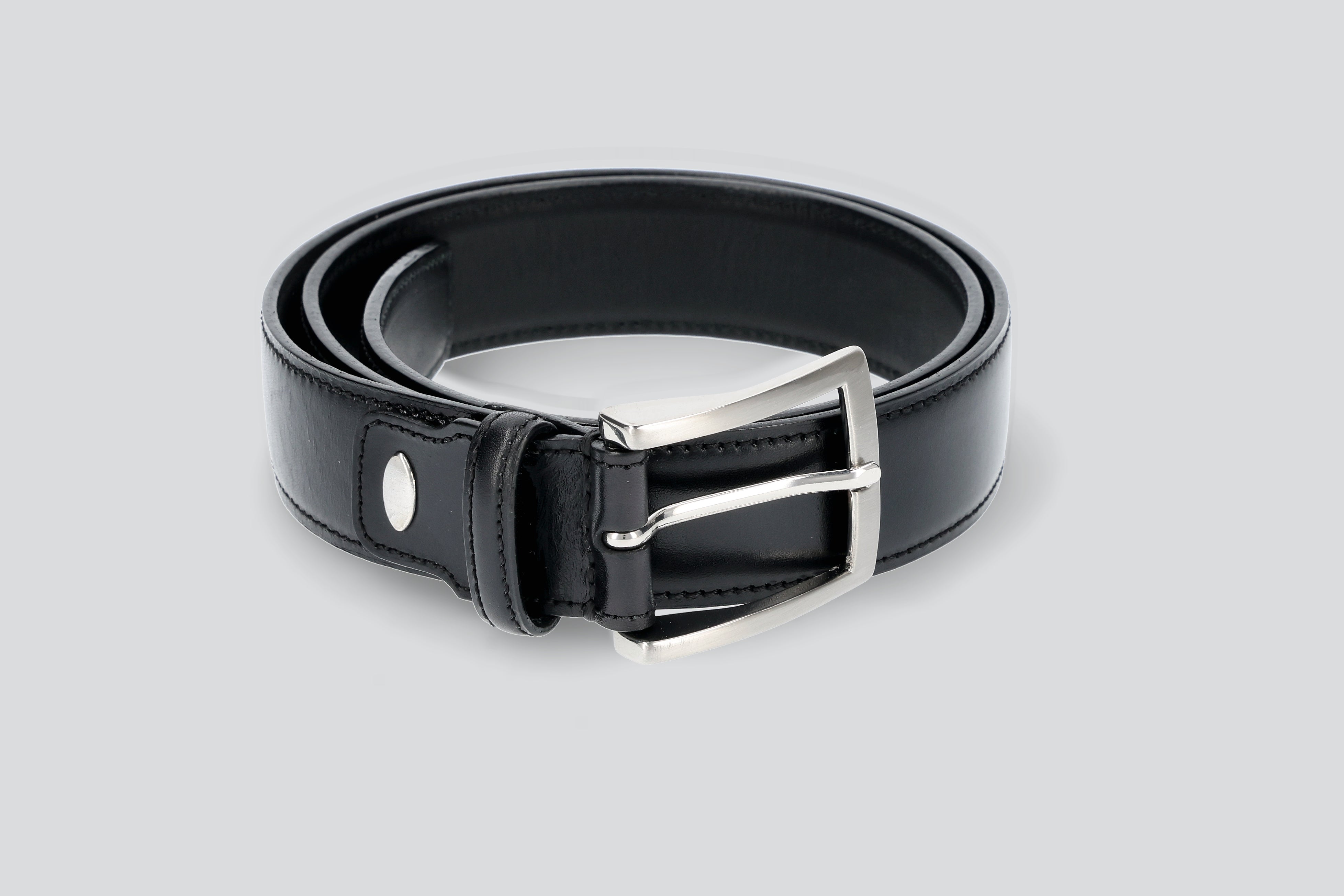 Style Shoes Black Genuine Leather Men Pin Buckle Belts