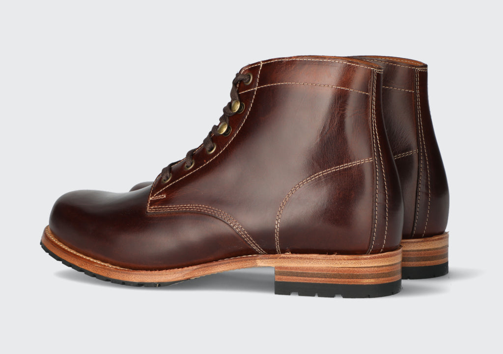 A pair of oxblood leather boots from the Hartt Shoe Company
