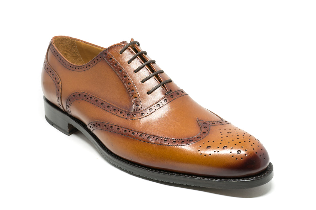 York Oxford Brown Leather Dress Shoe factory second